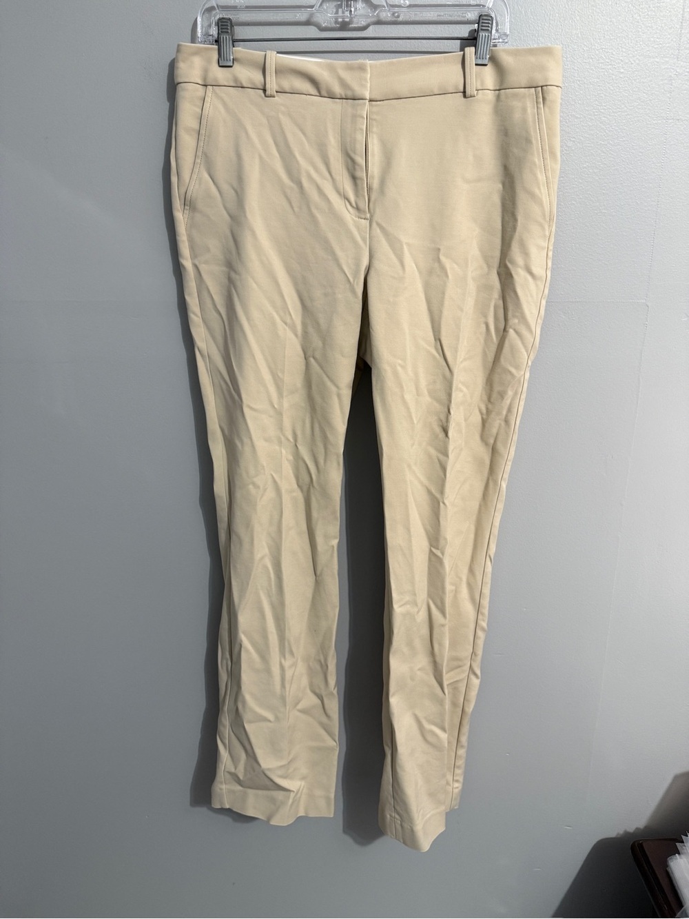 Talbots Pants Womens 12 Freeport Cream Beige Mid Rise Straight Leg Full Length